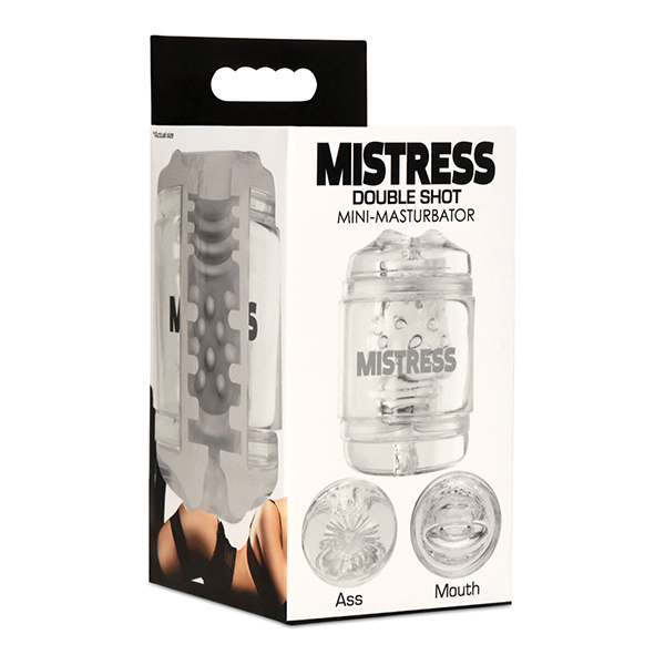 Curve Toys Mistress Double Shot Ass & Mouth Mini Masturbator  - Clear