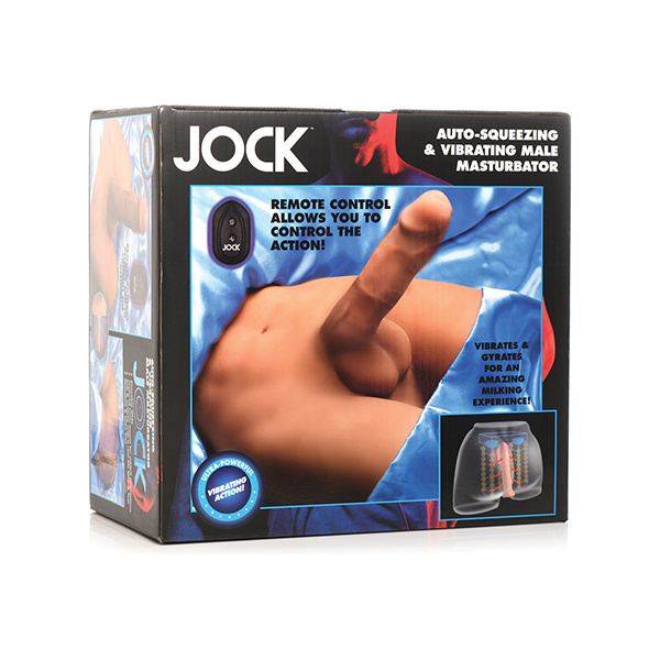 Curve Toys Jock Vibrating & Squeezing Male Masturbator w-Poseable Dildo