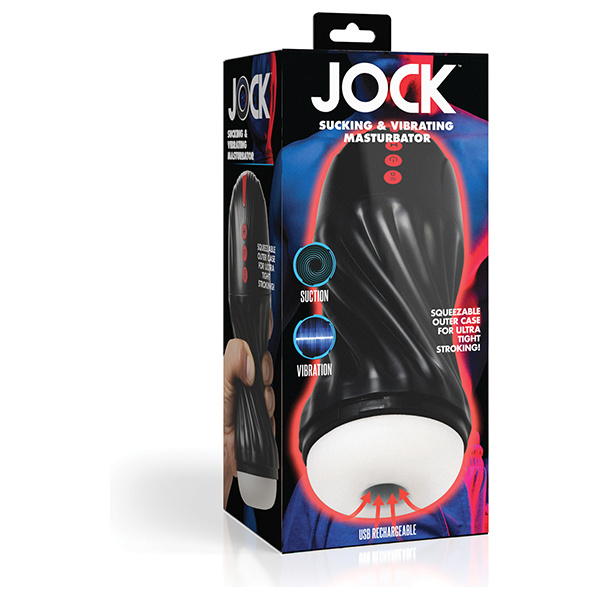 Curve Toys Jock Sucking & Vibrating Masturbator - Black