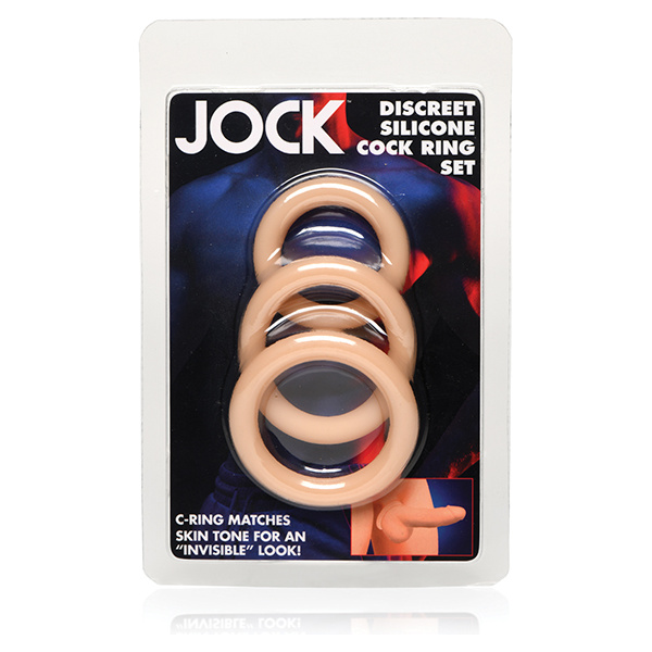 Curve Toys Jock Silicone Cock Ring Set of 3 - Light