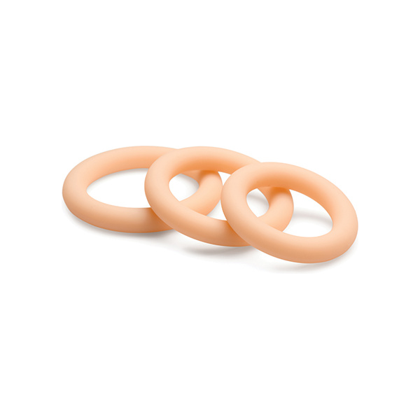 Curve Toys Jock Silicone Cock Ring Set of 3 - Light - Image 4