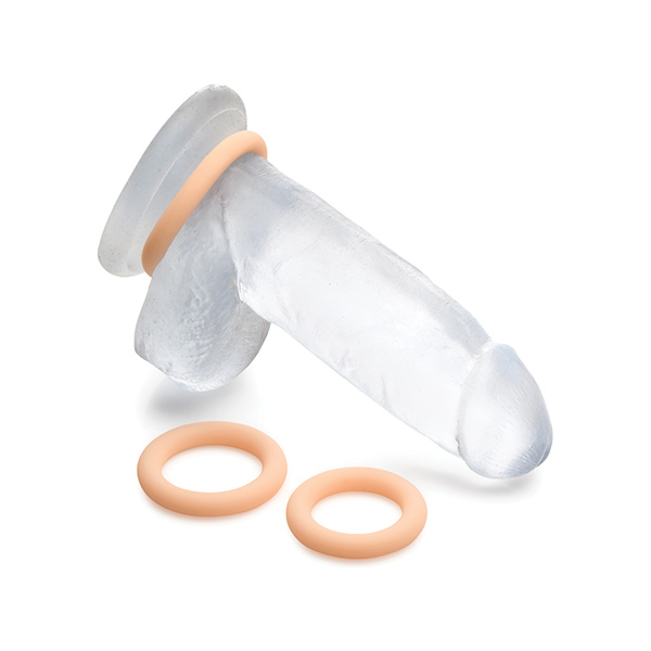 Curve Toys Jock Silicone Cock Ring Set of 3 - Light - Image 3