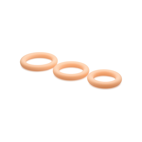 Curve Toys Jock Silicone Cock Ring Set of 3 - Light - Image 5