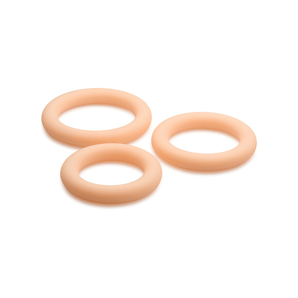 Curve Toys Jock Silicone Cock Ring Set of 3 - Light - Image 2