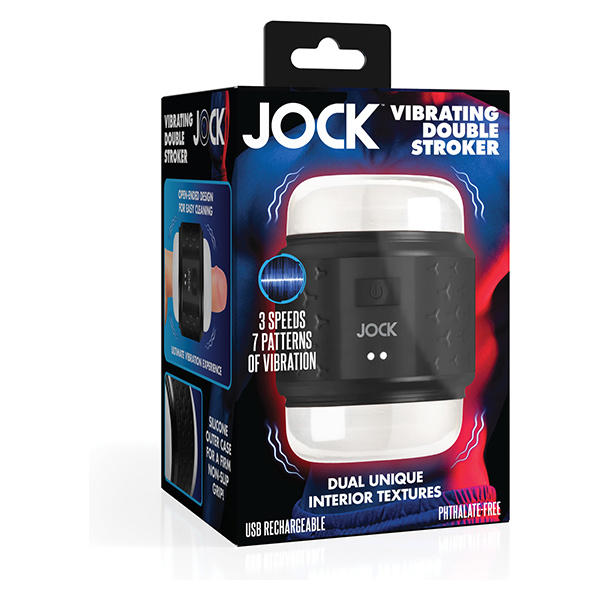 Curve Toys Jock Vibrating Double Stroker - Black