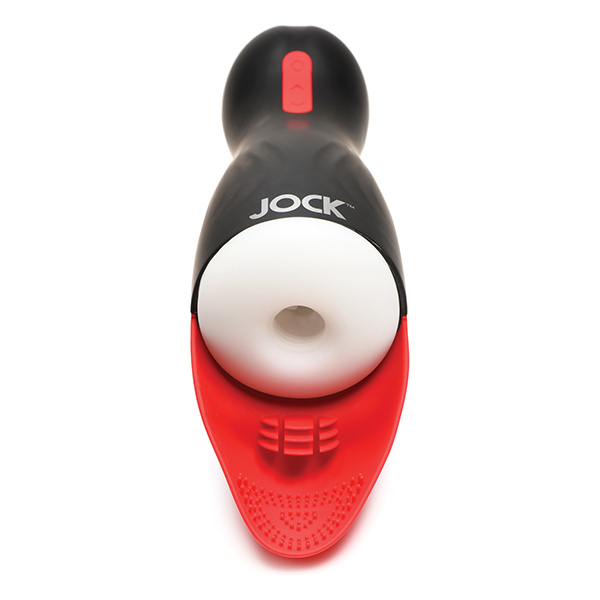 Curve Toys Jock Sucking & Vibrating Masturbator - Black-Red - Image 5