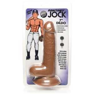 Curve Toys Fantasy Jock Baseball Brian 7" Dildo w-Balls - Tan