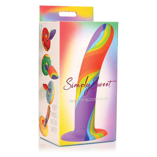 Curve Toys Simply Sweet Rainbow Silicone Dildo