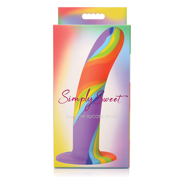 Curve Toys Simply Sweet Rainbow Silicone Dildo - Image 3