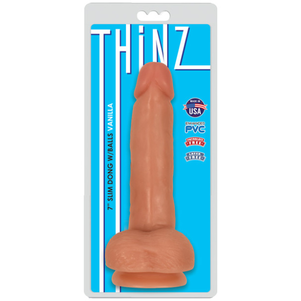 Curve Toys Thinz 7" Slim Dong w-Balls - Vanilla