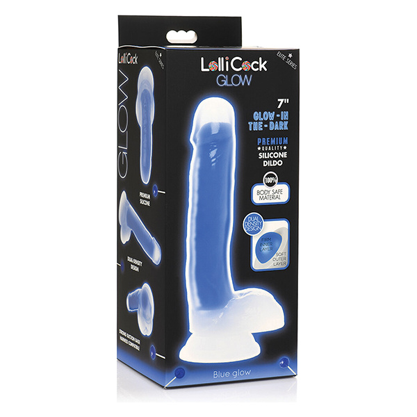 Curve Toys Lollicock 7" Glow In The Dark Silicone Dildo W/balls