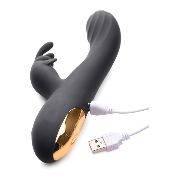 Curve Toys Power Bunnies Cuddles 10x Silicone Rabbit Vibrator - Black - Image 3