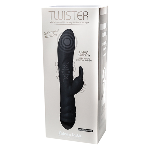 Adrien Lastic Twister Clitoral Sucker & Vibrating Rabbit - Black - Image 5