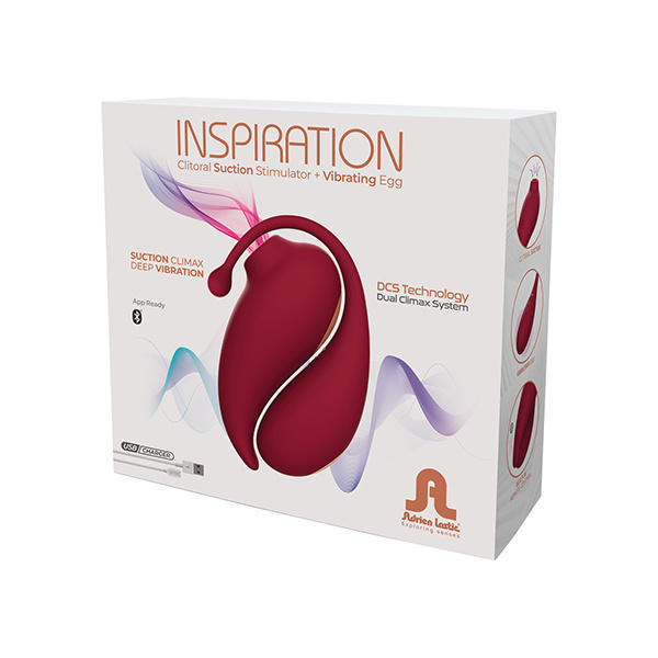 Adrien Lastic Inspiration Clitoral Suction Stimulator & Vibrating Egg - Red - Image 3