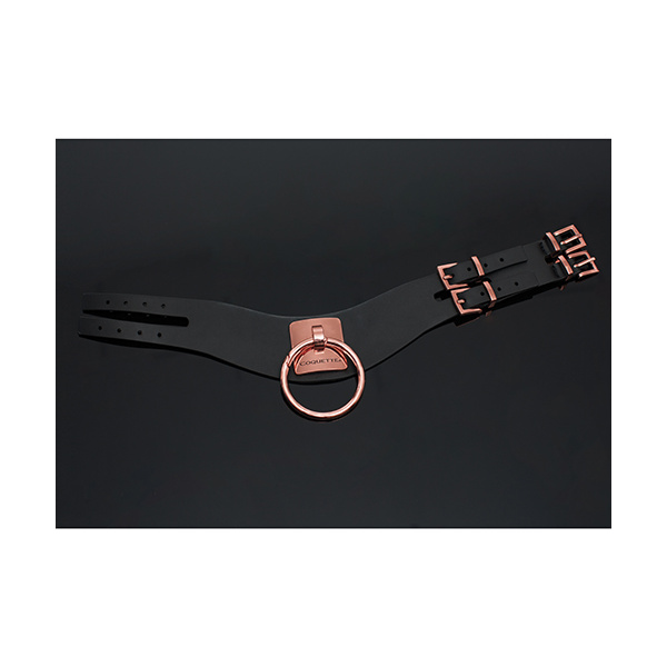 Pleasure Collection Adjustable Collar - Black-Rose Gold - Image 3