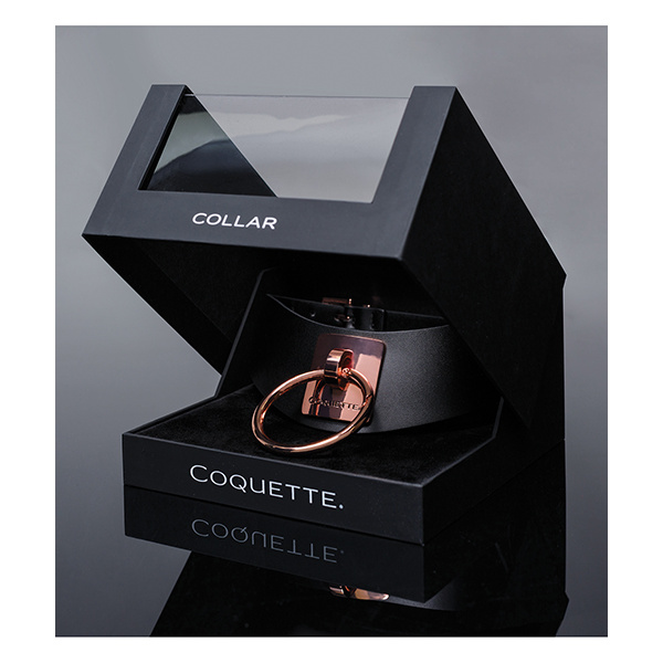 Pleasure Collection Adjustable Collar - Black-Rose Gold - Image 4