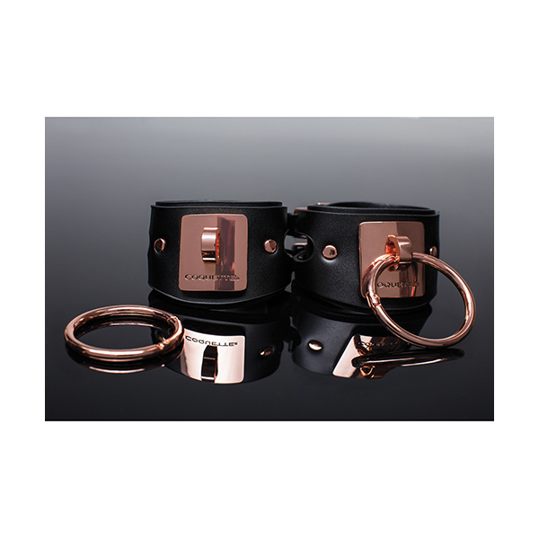 Pleasure Collection Adjustable Handcuffs - Black-Rose Gold - Image 4