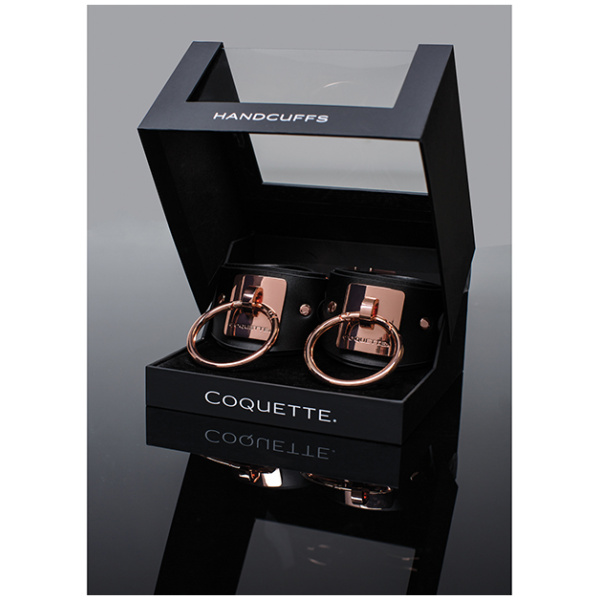 Pleasure Collection Adjustable Handcuffs - Black-Rose Gold - Image 2