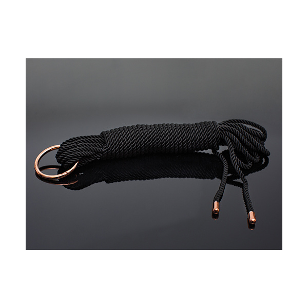 Pleasure Collection Silky Smooth Rope - Black-Rose Gold - Image 2