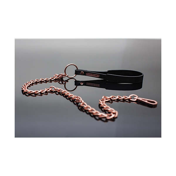 Pleasure Collection Leash - Black-Rose Gold - Image 3