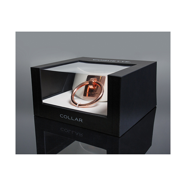 Pleasure Collection Adjustable Collar - White-Rose Gold