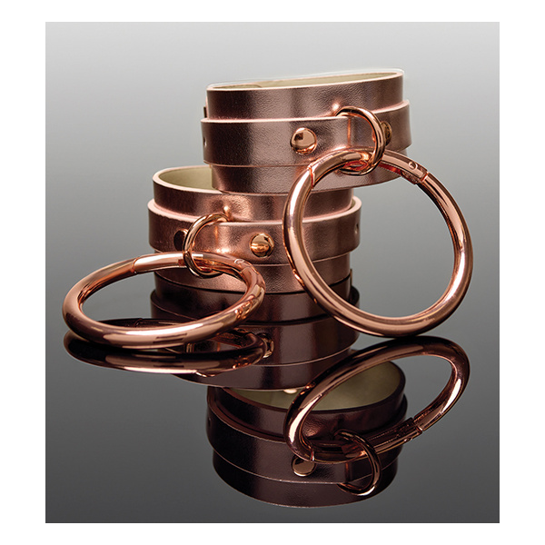 Pleasure Collection Adjustable Handcuffs - Rose Gold - Image 4