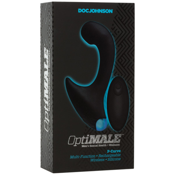 OptiMale Vibrating P Massager w-Wireless Remote - Black