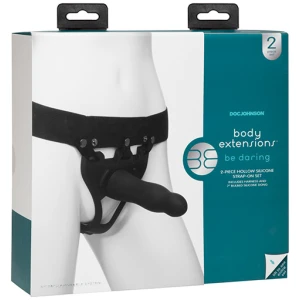Body Extensions Be Daring 2 Piece Strap On Set - Black