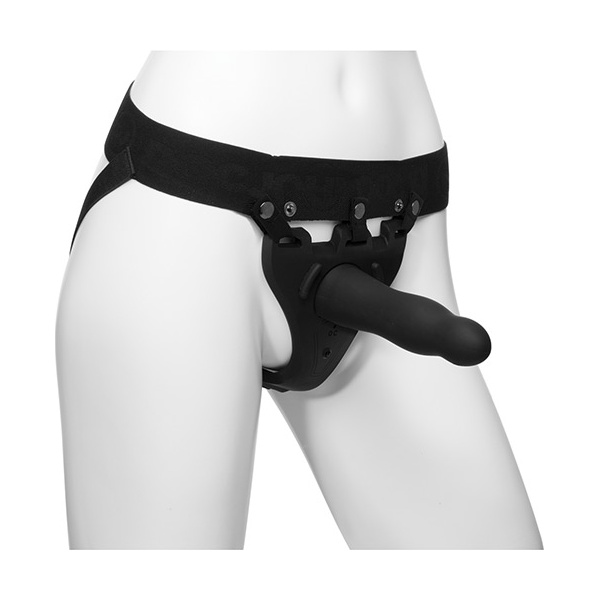 Body Extensions Be Aroused Vibrating 2 Piece Strap On Set - Black - Image 2