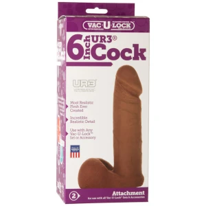 Vac-U-Lock 6" Ultraskyn Cock Attch. - Brown