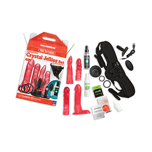 Vac-U-Lock Vibrating Crystal Jellies Set w-Wireless Remote - Pink - Image 5