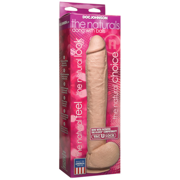 The Naturals 12" Cock w-Balls - Flesh