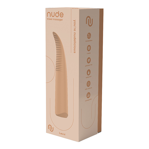 NUDE Laurel Rechargeable Travel Massager - Tan