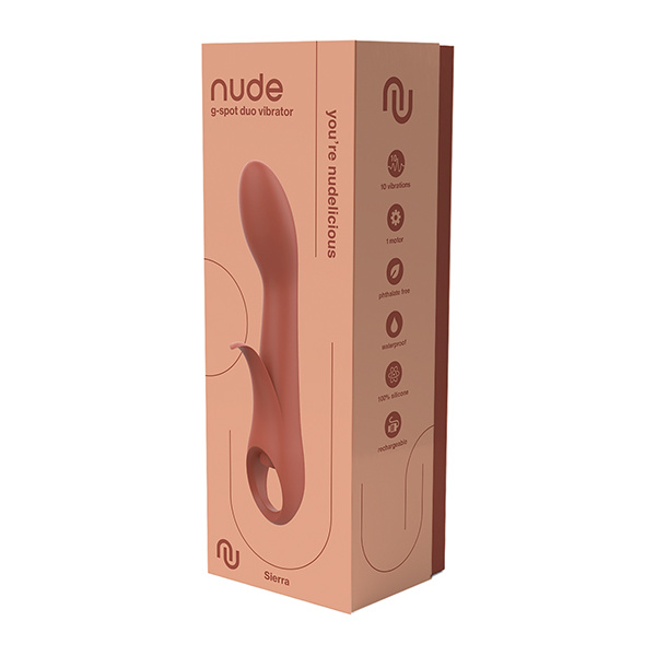 NUDE Sierra Rechargeable G-Spot Duo Vibrator - Peach