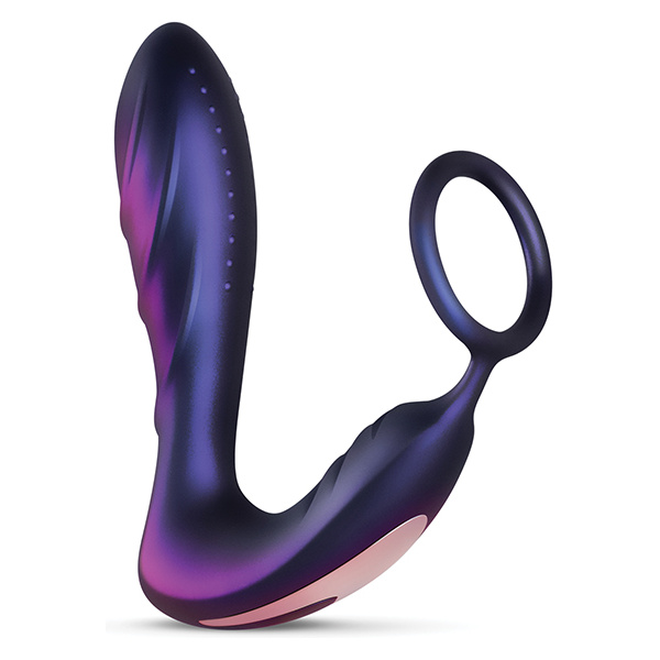 Hueman Black Hole Anal Vibrator w-Cock Ring - Purple