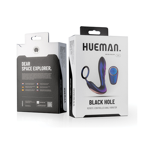 Hueman Black Hole Anal Vibrator w-Cock Ring - Purple - Image 3