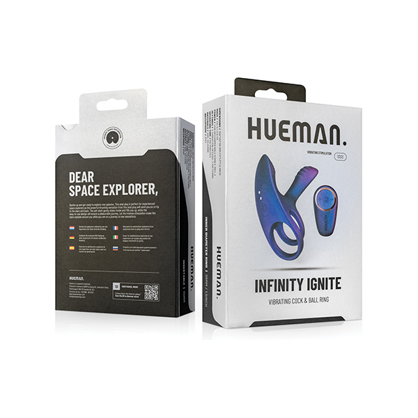 Hueman Infinity Ignite Vibrating Cock Ring - Purple - Image 3