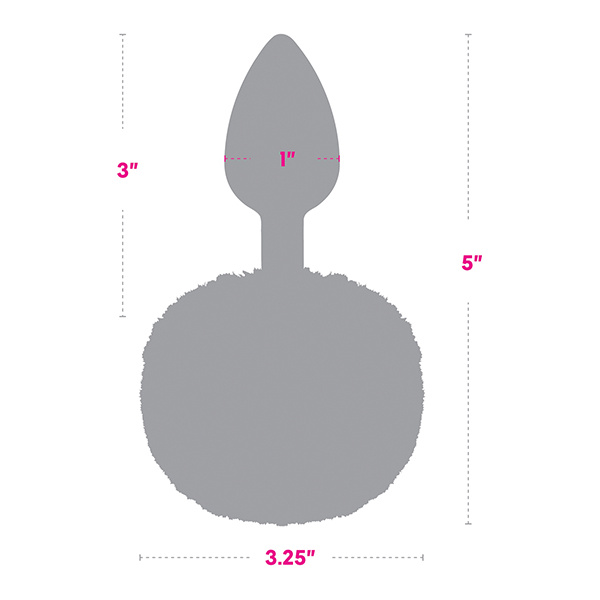 Gemsations 2.95" Metal Bunny Tail Rainbow Butt Plug - Rainbow - Image 3