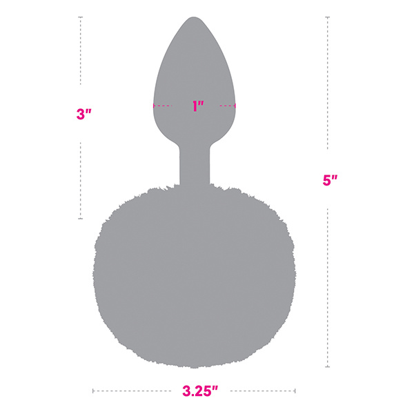 Gemsations 2.95" Metal Bunny Tail Butt Plug - Silver - Image 4