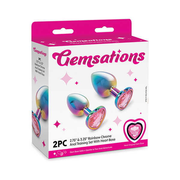 Gemsations 2 pc 2.75" & 3.25" Chrome Anal Training Set - Rainbow