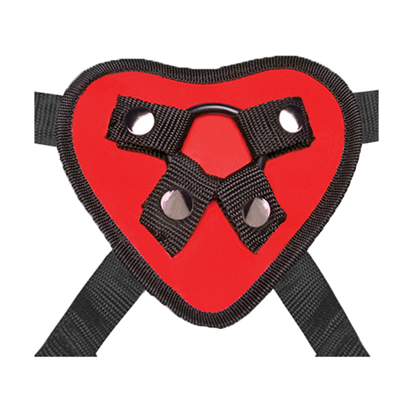 Lux Fetish 5" Dildo w-Red Heart Strap On Harness Set - Image 4