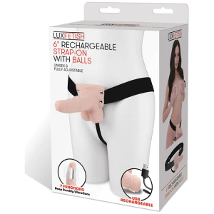 Lux Fetish 6" Rechargeable Strap On W/balls