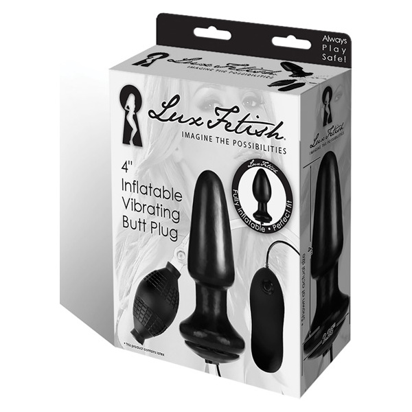 Lux Fetish 4" Inflatable Vibrating Butt Plug