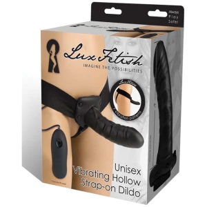 Lux Fetish Unisex Vibrating Hollow Strap On Dildo