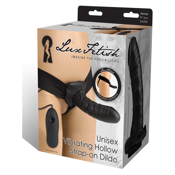 Lux Fetish Unisex Vibrating Hollow Strap On Dildo