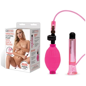 Lux Fetish Vibrating Clitoral Pump w-Quick Release - Pink
