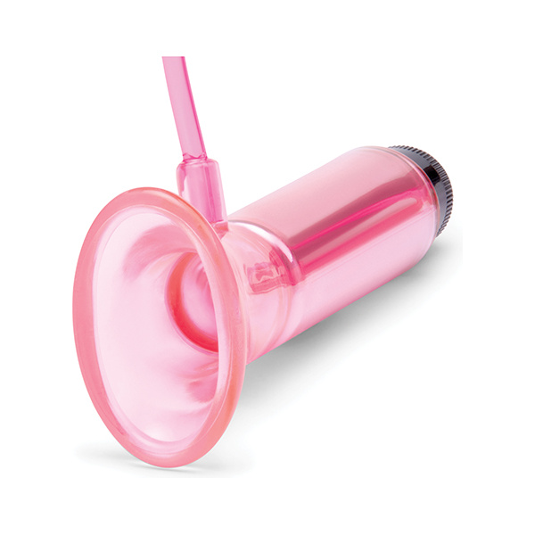 Lux Fetish Vibrating Clitoral Pump w-Quick Release - Pink - Image 2