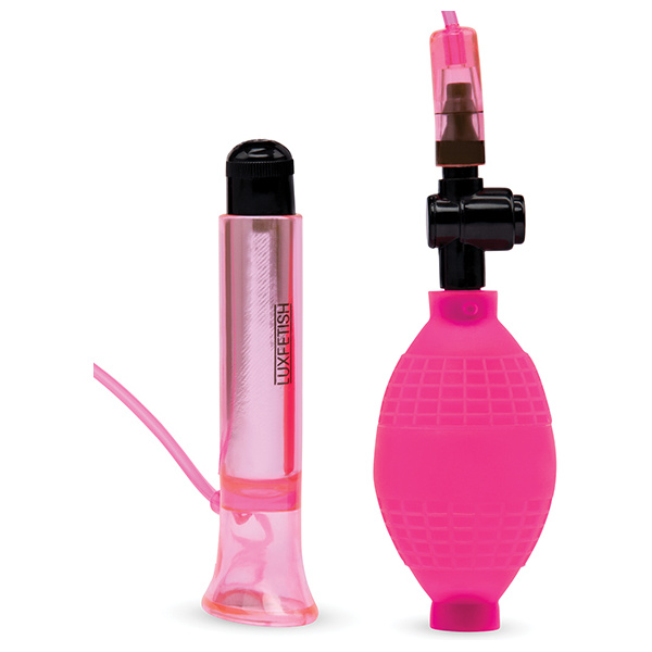 Lux Fetish Vibrating Clitoral Pump w-Quick Release - Pink - Image 5