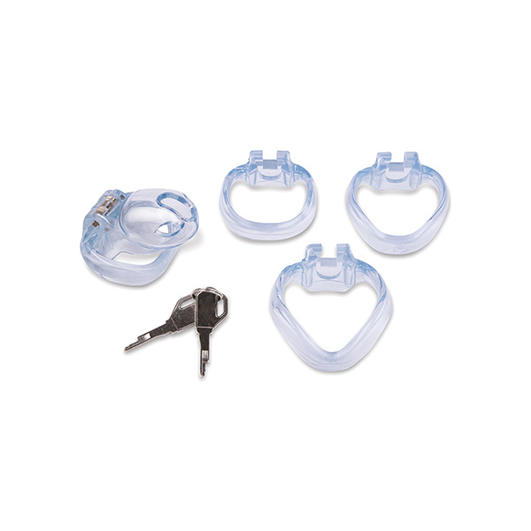 Lockmaster 3.5" Side Lock See Thru Chastity Cage - Clear - Image 2