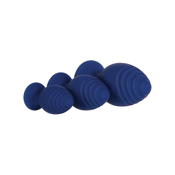 Evolved Get Your Groove on 3 pc Silicone Anal Plug Set - Blue - Image 4